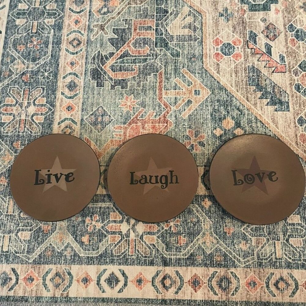 Set of 3 Live Laugh Love Star Decorative Plates